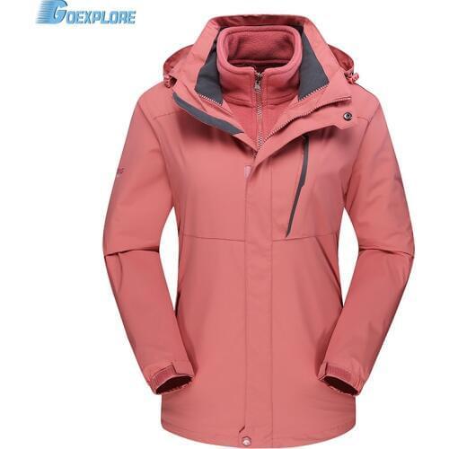Goexplore Winter Jacket Women Snow Ski Hiking Waterproof Windproof Outwear 2020 Breathable Double Layer Thicken Jacket Female