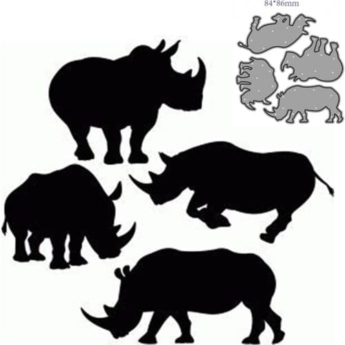 Metal Cutting Dies Cut Mold Animal rhino Decoration Scrapbook Paper Craft Knife Mould Blade Punch Stencils