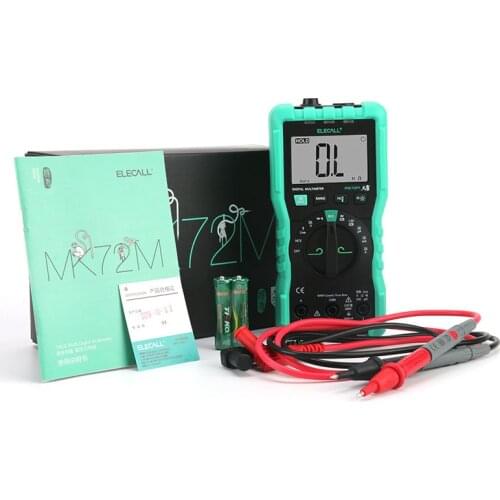 ELECALL MK72M mini digital multimeter test meter true RMS multi-function resistance capacitor tester multimetro cable probes