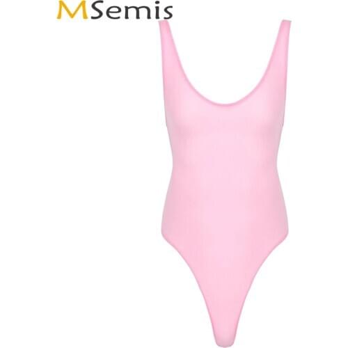 Mens Gay One-piece Teddy Lingerie Sexy Deep U Neck Sleeveless Skinny Bodysuit Sissy Ultra-Thin High Cut Thong Leotard Nightwear