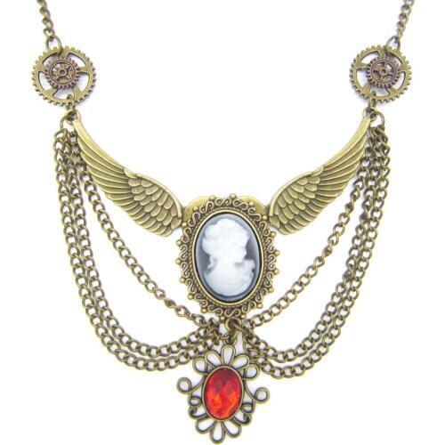 New Arrival Elegant and Honourable Women Portrait Vintage Industrial Steampunk Necklace