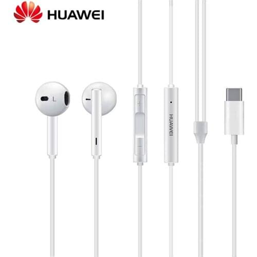Original HUAWEI Type C Earphone CM33 with Microphone Volume Control for HUAWEI P40 Pro Mate 10 20 Pro 20 X RS P10 20 30 P20 Lite