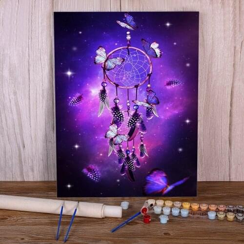 Landscape Dreamcatcher DIY Painting By Numbers Set Acrylic Paints 40*50 Canvas Painting Decorative Paintings Kids Drawing