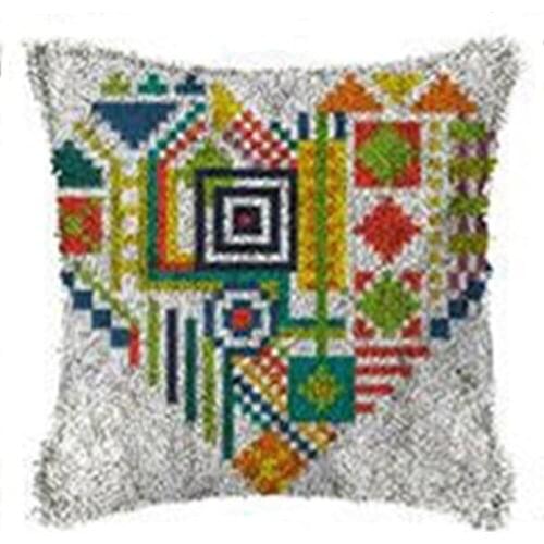 Latch hook pillow with Pre-Printed Pattern Decorative cushions Love pattern Embroidery kits cross stitch Home decoration
