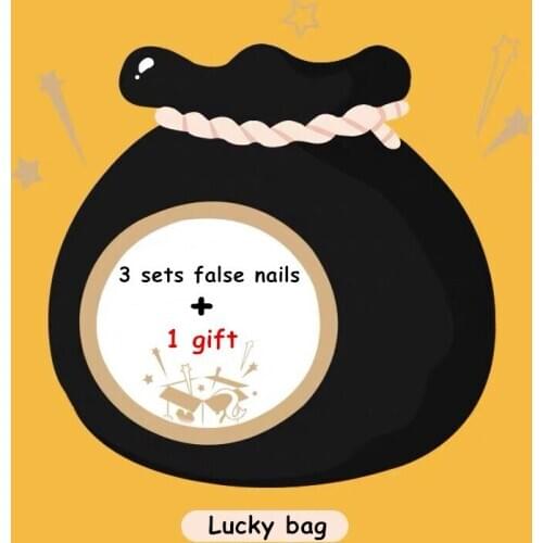 Try it Bravely ! Bind box ! 8.99USD Lucky Bag of 3 false nails + 1 gift ! Random gift for women 24pcs full nail tips fake nails