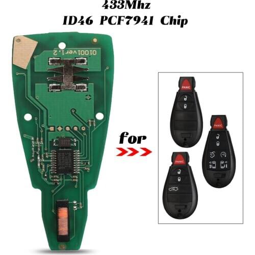 Jingyuqin 433Mhz Remote Smart Car Key Circuit Board ID46 PCF7941 Chip Fob For Jeep Chrysler Town Commander Grand Cherokee