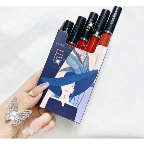 Empty lip gloss tubes Five Pack Cigarette-shaped Lipstick Set Matte Velvet Lasting Lip Glaze Set Lip Makeup wholesale lipgloss