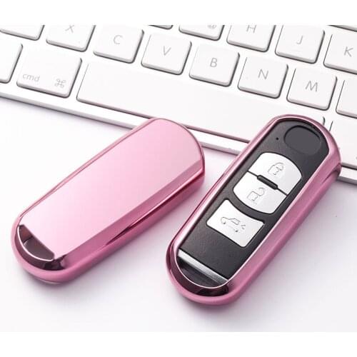 Pink key Case Shell Cover TPU Smart Protective for Mazda 2 3 5 6 MX5 CX3 CX5 CX7