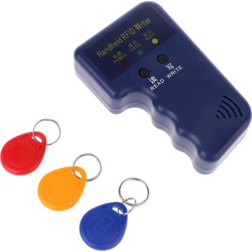 Handheld 125KHz RFID Duplicator Copier Writer Programmer Reader + Keys EM4305 T5577 Rewritable ID Keyfobs Tags Card wholesales