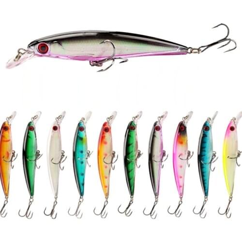 1pcs 11cm 13g Hard Plastic Minnow Fishing Lure with Treble Hooks Floating Crankbait Wobblers Fishing Tackle 3D Eyes Pesca Bait