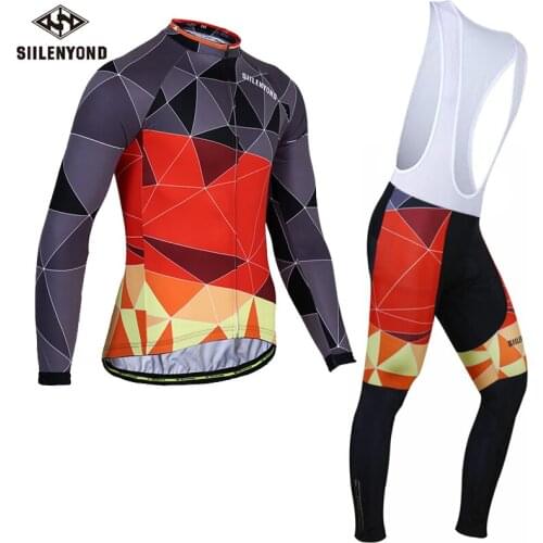 Siilenyond 2019 Winter Pro Keep Warm Cycling Jersey Sets Quick-Dry Mountain Bike Cycling Clothing Suit Racing Bike Wear For Men