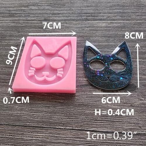DIY Super Glossy Self-defense Cat Keychain Pendant Casting Silicone Mould Clay Crafts Making Crystal Epoxy Resin Mold