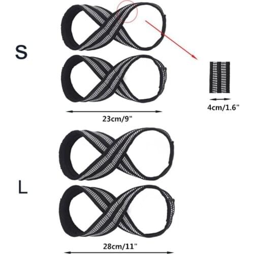 Y1UC 1pair Figure 8 Weight Lifting Straps DeadLift Wrist Strap for Pull-ups Horizontal Bar Powerlifting Gym Fitness Bodybuilding