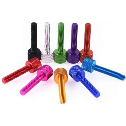 2pcs M6 aluminum alloy adjust handle screws high head pineapple grain hand screw ultralight aviation model bolt green color