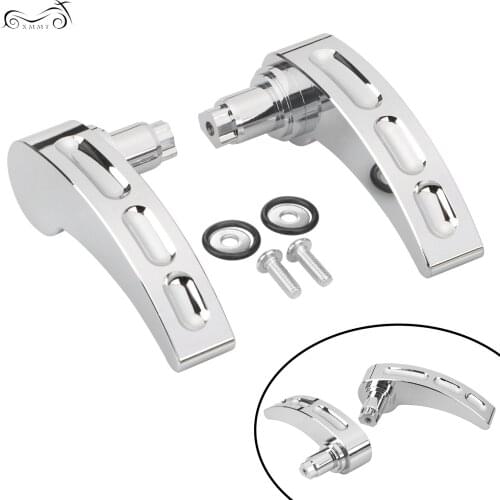 2Pcs Motorcycle Saddlebag Lid Lifter Aluminum Chrome For Harley Touring Electra Glide Road Street Glide Road King 2014-2019