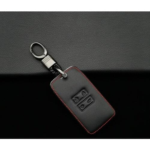 4 Buttons Leather Car Remote Key Case Carbine For Renault Koleos Kadjar Keychain Holder Protector Wallet Remote Key COVER