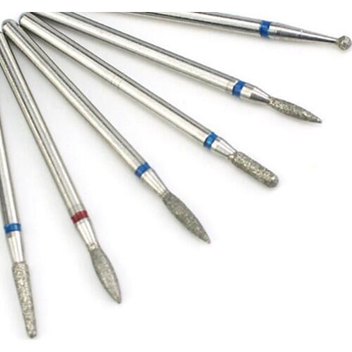 ERUIKA 6pcs Rotary Diamond Nail Drill Milling Cutter Bits Cutter Clean Burr for Electric Manicure Machine Nail Art Accessory