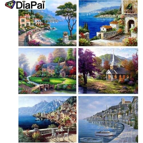 DIAPAI 5D DIY Diamond Painting 100% Full Square/Round Drill "House landscape" 3D Embroidery Cross Stitch Home Decor