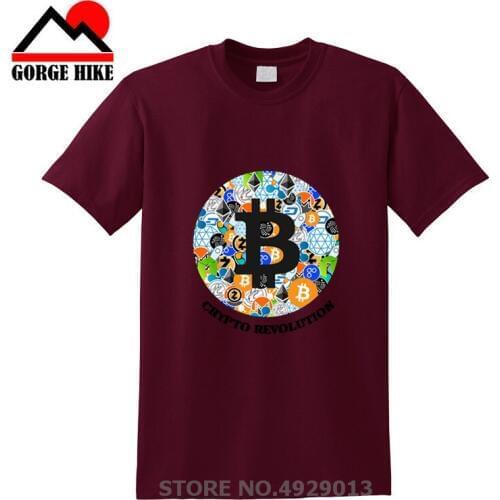 Digital Logo Tees currencies in triangle bitcoin Men T-Shirt All cryptocurrencies t shirt Atom design crypto male Bitcoin tshirt