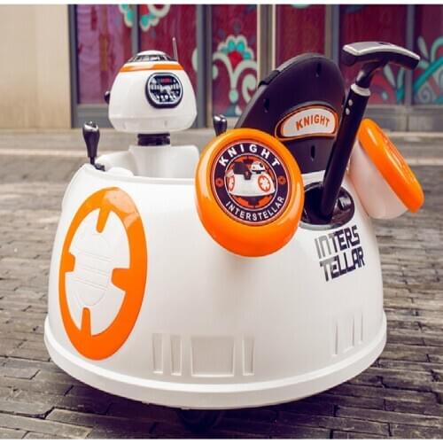 Baby Childrens Electric Car Four-Wheel Bumper Car Indoor Swing Car Childrens Motorcycle Toy Car with Push Rod Can Sit