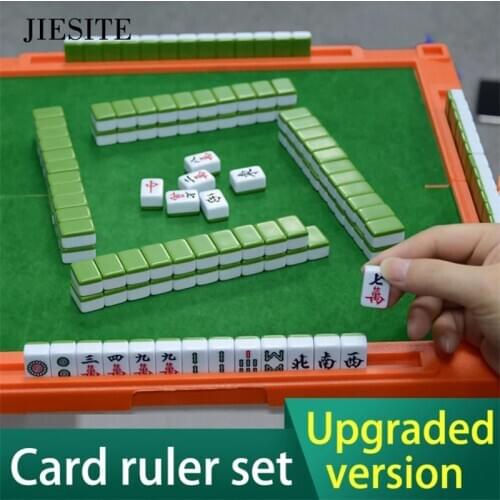 JIESITE Portable Traveling Mahjong set Mahjong Games Home Games mahjong tiles Chinese Funny Family Table Board Game