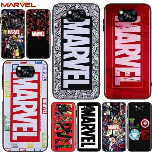 Marvel logo cool for Xiaomi Poco X3 NFC X2 M3 M2 F2 F3 Pro C3 F1 A2 Lite Mix3 Play Silicone Soft Black Phone Case