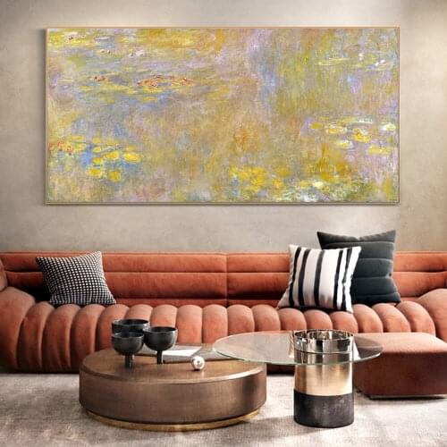 Claude Monet Water lily Oil Paintings Print On Canvas Art Posters And Prints Impressionist Flowers Wall Art Pictures Cuadros