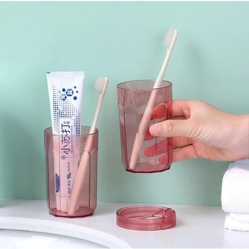 Household Toothbrush Storage Box Bathroom Transparent Tooth Toothpaste Container Portable Travel Devide Two Mouthwash Cup