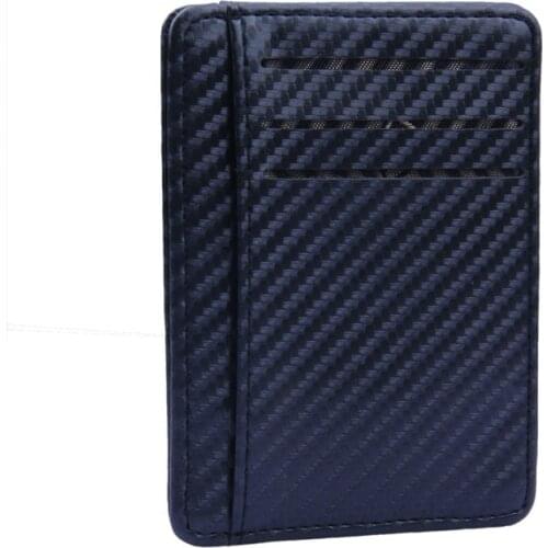 Unisex Wallets Slim Carbon Fiber Credit Card Pockets RFID Blocking Metal Money Clips Purse Wallets