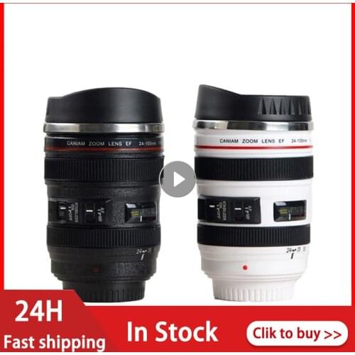 Creative 400ml Stainless Steel Liner Camera Lens Mugs Coffee Tea Cup Mugs With Lid Novelty Gifts Thermocup Thermo Mugs Drinkware