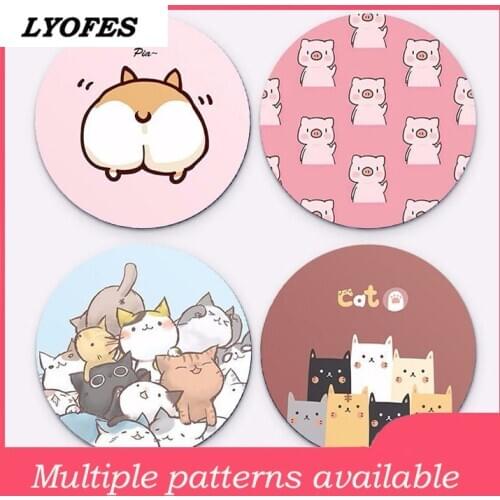 Circular Kawaii Desk Pad Laptop Mouse Mat for Office Home PC Computer Keyboard Cute Mouse Pad Deskpad Gaming Mats Gamer 20*20cm