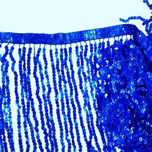 30cm width dense glitter 7mm sequins Tassel Fringe Trimming Lace fabric Latin stage dance skirts garments DIY Accessories FH102