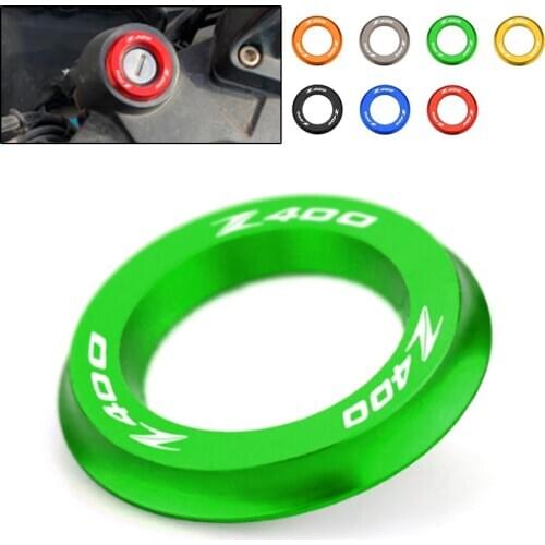 Motorcycle Ignition Switch Cover Key Ring Circle Cap For Kawasaki Ninja 250 300 400 Z400 2013 - 2019 Accessories QC0209
