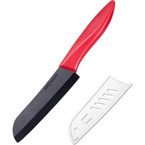 Middia Kitchen Tool Kitchen Utensils 5 inch Black Blade Ceramic Santoku Knife Filleting Knives