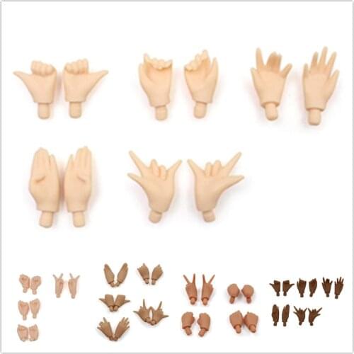 Blyth dolls hand set A&B for 1/6 joint body doll ICY DOLL five skin color white tan dark replaceable hands toy gift