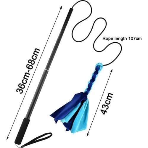 Dog Puppy Scalable Teaser Stick Pet Teasing Flirt Pole Funny Interactive Chew Toy with Cotton Chewing Rope for Training Pulling