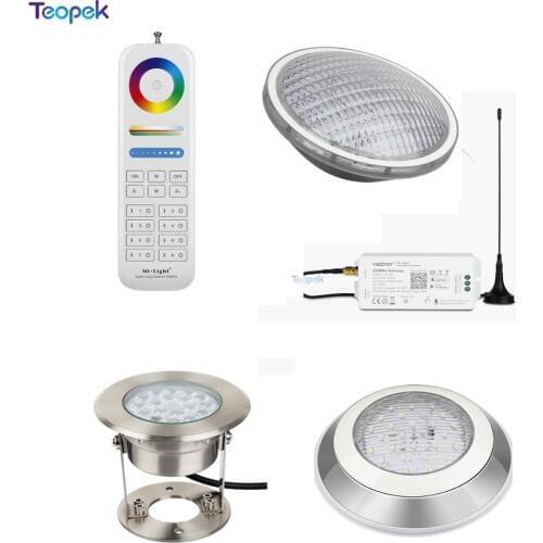 MiBoxer 9W/15W/27W RGB+CCT IP68 underwater Light Lamp 27W PAR56 LED Pool Light;433MHz Gateway
