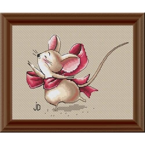 Skating mouse cartoon Counted cross stitch kit 14ct 11ct printed fabric embroidery DIY needlework Fishxx