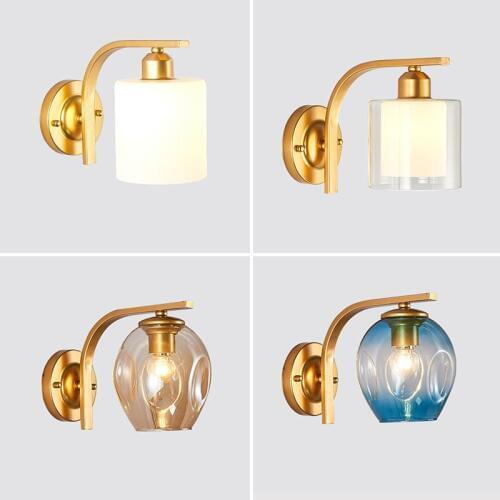 Colors Nordic Indoor Wall Lamp Modern Simple Creative Bedroom Stairway Aisle Glass Sconce Wall lights Hotel Lighting Black Gold