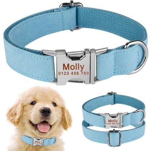 Nylon Brown Small Medium Large Pet Personalized Dog Collar Free Engraved ID Name