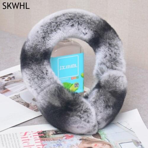 New Fashion Winter Accessories for Women and Men Natural Rex Rabbit Fur Earmuff Covering Warm Ear Protection Earmuff