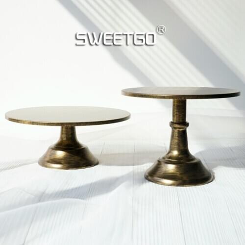 New arrive Vintnage gold cake stand 10inch/ 12inch wedding party table decoration supplier cake accessory tools