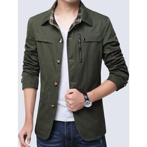 New 2020 100% Cotton Jacket Men Thin Casual Mens Jackets Autumn Spring Jaqueta Masculina Jackets For Men Coat Outwear FYY292 's