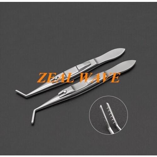 Stainless Steel Ophthalmology Microscopic Instruments Left And Right Strabismus Forceps Self-Locking Lock Type 6X6 Teeth