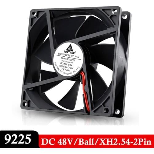 1 PCS Gdstime 9225 90mm 92MM x 25MM Dual Ball 48V 2Pin 92x92x25mm 9cm DC Brushless Cooler Cooling Fan for PC CPU Computer Case