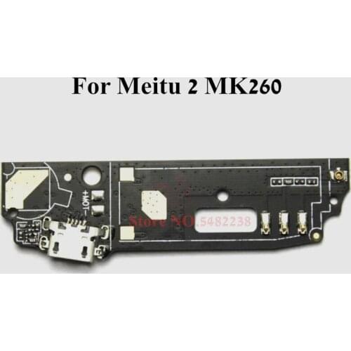 Original USB Charging Dock Port Flex cable For Meitu 2 MK260 M2 Charger plug board with Microphone Replacement parts