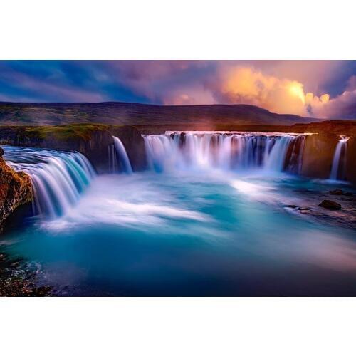 Landscape Modern Wall Art Picture Oil Painting Waterfall Painting on Canvas for Home Decor Hand Painted No Framed High Quality