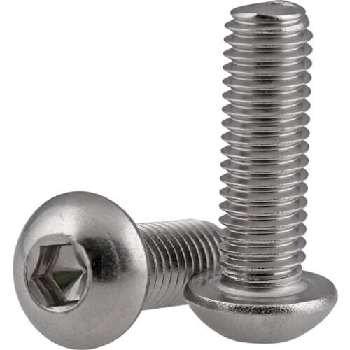 M3 M4 M5 M6 M8 M10 Pan Head Hex Hexagon Socket Machine Screws 316 Stainless Steel DIN7380 Half Round Head Allen Bolts
