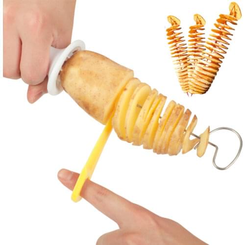 Protable Potato BBQ Skewers For Camping Chips Maker potato slicer Potato Spiral Cutter Barbecue Tools Kitchen Accessories