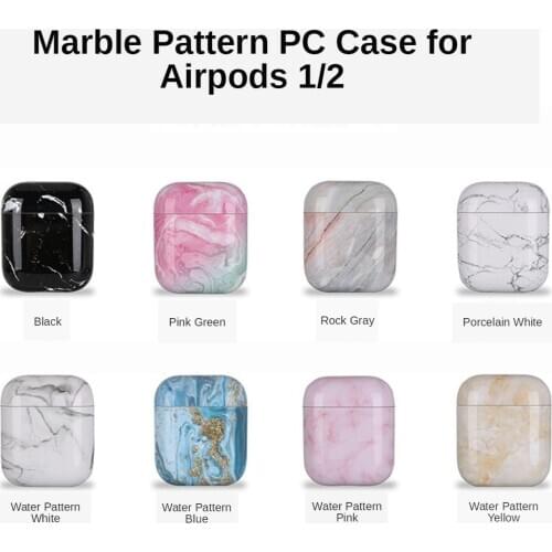 Luxury Marble Pattern Earphone Case For Apple Airpods 2 1 Hard PC Cases Fashion Cute Protective Cover Shockproof Headphone Shell
